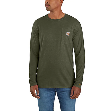 Carhartt Force® Relaxed Fit Long-Sleeve Pocket T-Shirt (Basil Heather) Size XL