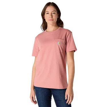 Carhartt Women's Loose Fit Heavyweight Short-Sleeve Pocket T-Shirt (Rose Tint Heather) Size 3XL