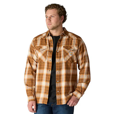 Carhartt Montana Rugged Flex™ Relaxed Fit Lightweight Long-Sleeve Snap-Front Plaid Shirt (Black) Size XL
