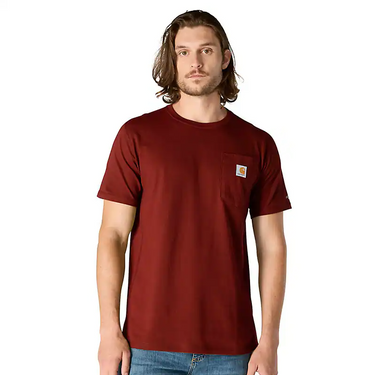 Carhartt Force® Relaxed Fit Short-Sleeve Pocket T-Shirt (Dark Spice Red Heather) Size M