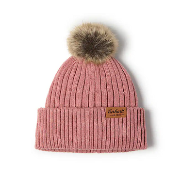Carhartt Women's Wool Blend Pom-Pom Beanie (Rose Tint Nep)