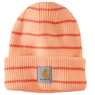 Carhartt Women's Rib Knit Beanie (Rosewater Stripe)