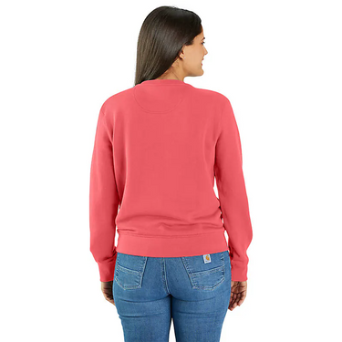 Carhartt Women's TENCEL™ Fiber Series Relaxed Fit French Terry Crewneck Sweatshirt (Pink Salmon) Size XXL