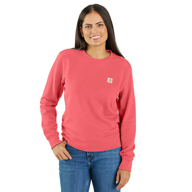 Carhartt Women's TENCEL™ Fiber Series Relaxed Fit French Terry Crewneck Sweatshirt (Pink Salmon) Size XXL