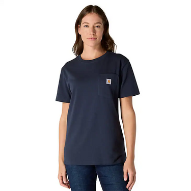 Carhartt Women's Loose Fit Heavyweight Short-Sleeve Pocket T-Shirt (Navy) Size XL