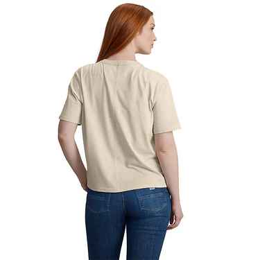 Carhartt Women's TENCEL™ Fiber Series Loose Fit Short-Sleeve Script Graphic T-Shirt (Oat Milk Heather) Size XL