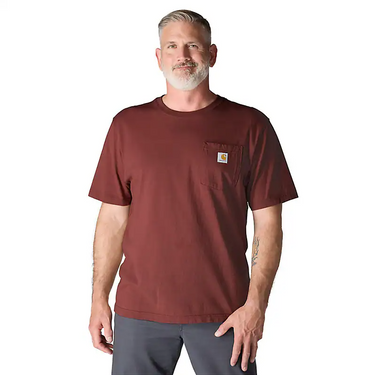 Carhartt K87 Loose Fit Heavyweight Short-Sleeve Pocket T-Shirt (Dark Spice Red) Size 3XLT