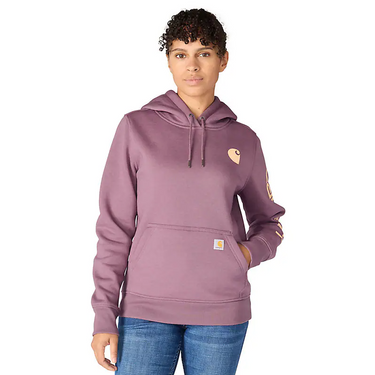 Carhartt Women's Iconic Clarksburg Logo Sweatshirt (Ash Berry Heather) Size S
