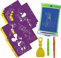 Disney Favorites Magic Sketch | Kids Tablet 4 Stylus Stencils of Mickey Frozen Cinderella Lion King