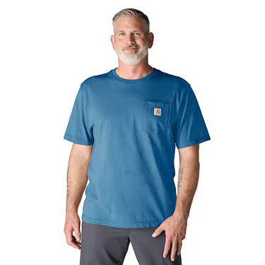 Carhartt K87 Loose Fit Heavyweight Short-Sleeve Pocket T-Shirt (Horizon Blue) Size 2XLT