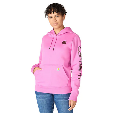 Carhartt Women's Iconic Clarksburg Logo Sweatshirt (Electric Fuchsia) Size S