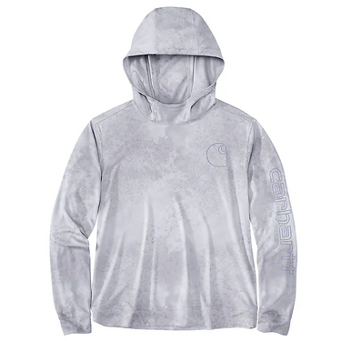 Carhartt Women's Force Sun Defender™ Relaxed Fit Lightweight Long-Sleeve Hooded Graphic T-Shirt (Fresh Lavender Watercolor Camo) Size XL