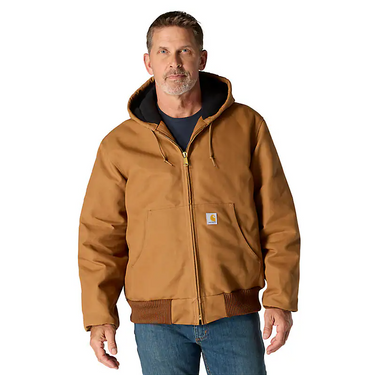 Carhartt Flannel-Lined Active Jac J140 - Loose Fit - Firm Duck - 3 Warmest Rating (Black) Size M