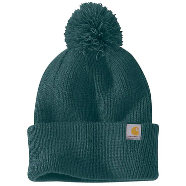 Carhartt Women's Knit Pom-Pom Cuffed Beanie (Greenstone)