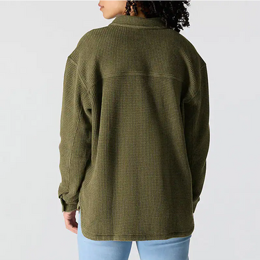 Carhartt Women's Oversized-Fit Heavyweight Waffle Knit Shirt (Dark Bronzed Green) Size XXL