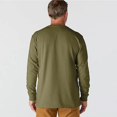 Carhartt Loose Fit Heavyweight Long-Sleeve Logo Sleeve Graphic T-Shirt (Dark Bronzed Green Heather) Size S