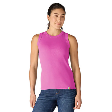 Carhartt Women's TENCEL™ Fiber Series Fitted Ribbed Tank (Electric Fuchsia) Size XL