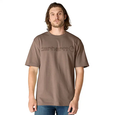 Carhartt Loose Fit Heavyweight Short-Sleeve Logo Graphic T-Shirt (Soft Sepia) Size S
