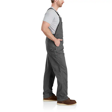 Carhartt Rugged Flex® Relaxed Fit Canvas Bib Overall (Gravel) Size 34x30