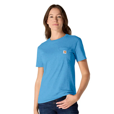 Carhartt Women's Iconic K87 Pocket T-Shirt (Tranquil Blue Heather) Size M