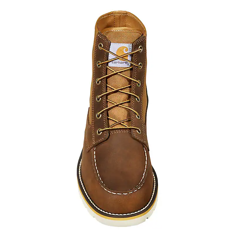 Load image into Gallery viewer, CARHARTT 6&quot; MOC TOE WEDGE BOOT 10M BROWN LEATHER AND NYLON
