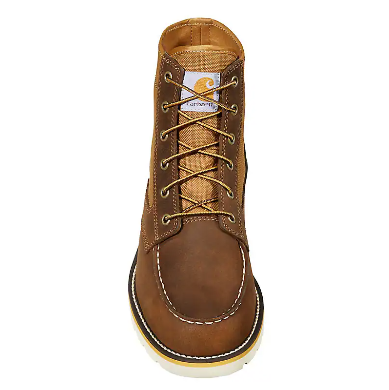 Load image into Gallery viewer, CARHARTT 6&quot; MOC TOE WEDGE BOOT 12W BROWN LEATHER AND NYLON
