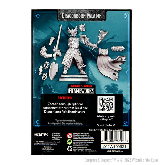 D&D FRAMEWORKS: DRAGONBORN PALADIN MALE - UNPAINTED AND UNASSEMBLED