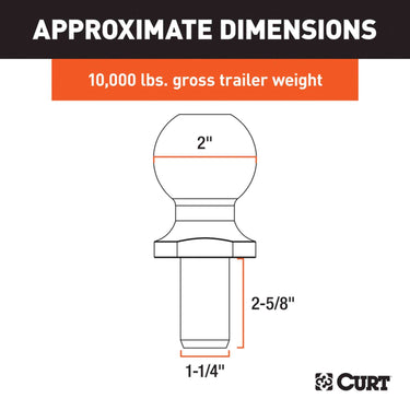 CURT 10000 lb. cap. 2 in. Hitch Ball