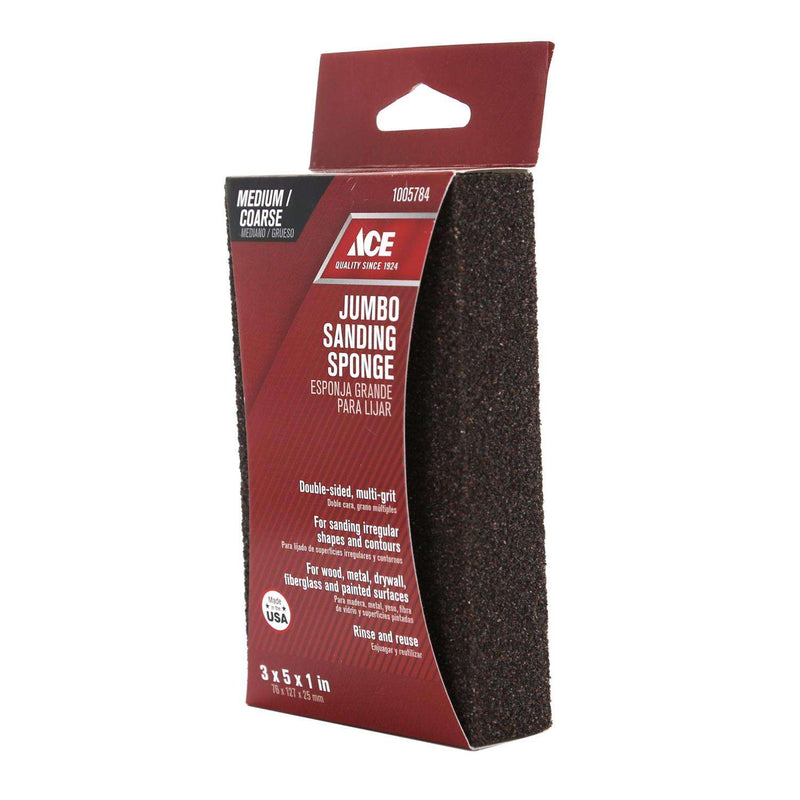 Load image into Gallery viewer, Ace 5 in. L X 3 in. W X 1 in. 60/80 Grit Assorted Extra Large Sanding Sponge
