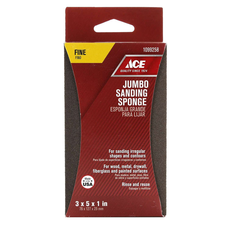 Load image into Gallery viewer, Ace 5 in. L X 3 in. W X 1 in. 120 Grit Fine Extra Large Sanding Sponge
