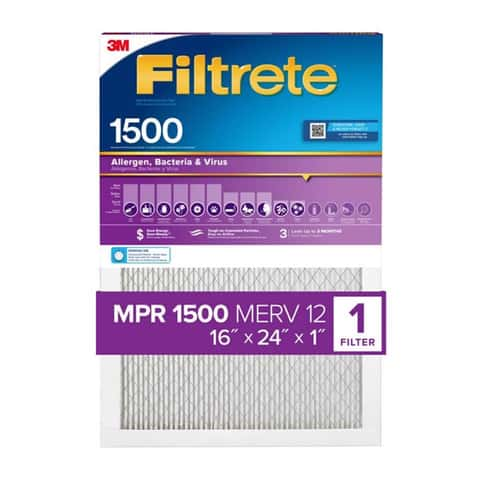 Load image into Gallery viewer, Filtrete 16 in. W X 24 in. H X 1 in. D 12 MERV Pleated Air Filter 1 pk
