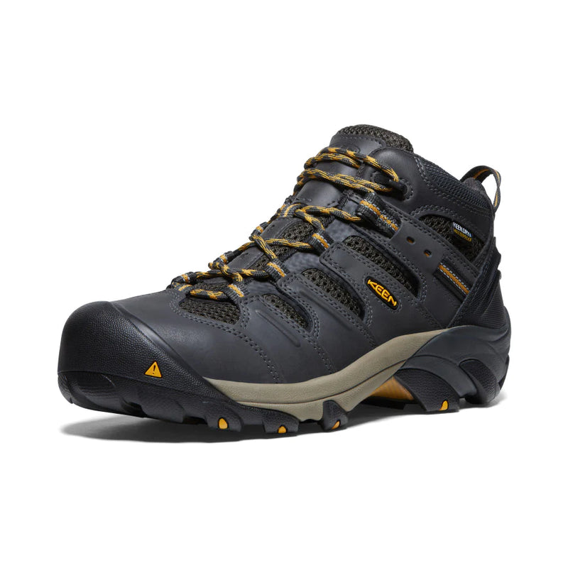 Load image into Gallery viewer, Keen Men&#39;s Lansing Mid Waterproof (Steel Toe) 12EE Raven/Tawny Olive
