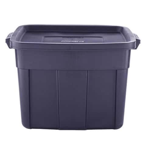 Rubbermaid Roughneck 18 gal Navy Storage Box 16.375 in. H X 15.875 in. W X 23.875 in. D Stackable