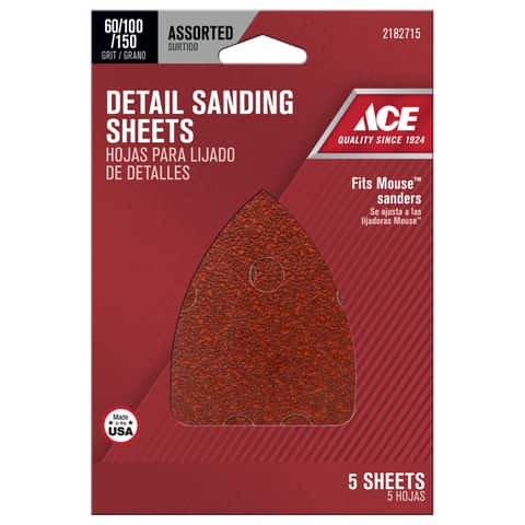 Load image into Gallery viewer, Ace Mouse 5 in. L X 3-1/2 in. W Assorted Grit Aluminum Oxide Mouse Sandpaper 5 pk
