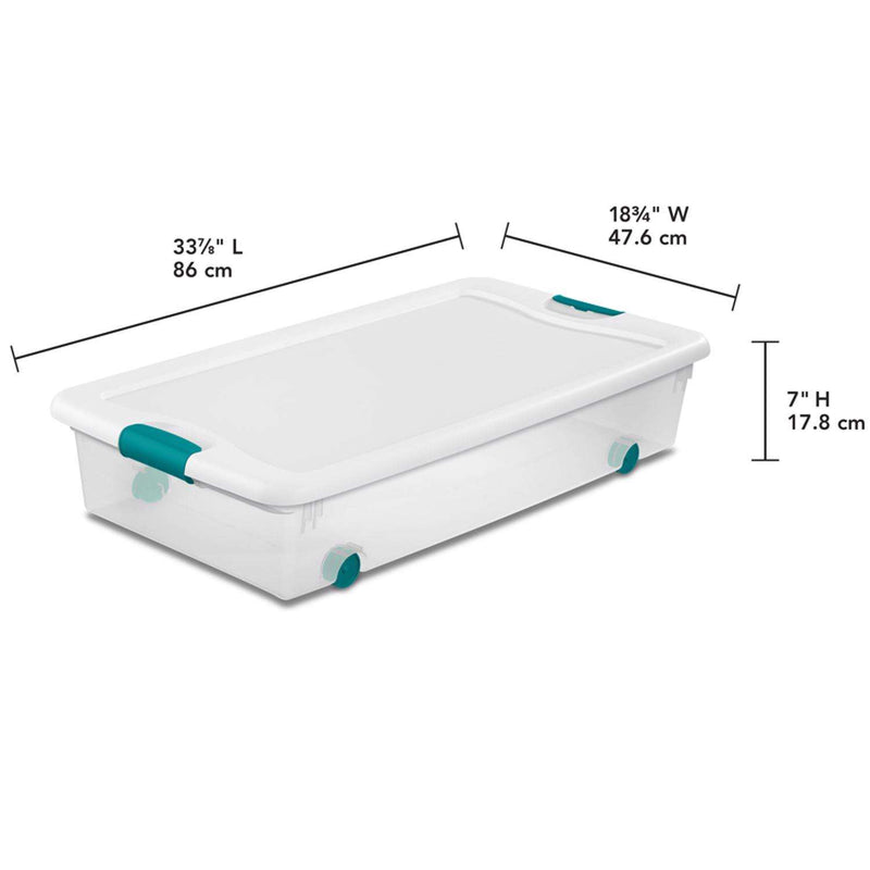 Load image into Gallery viewer, Sterilite 56 qt Clear/White Latch Storage Box 7 in. H X 33-7/8 in. W X 18-3/4 in. D Stackable
