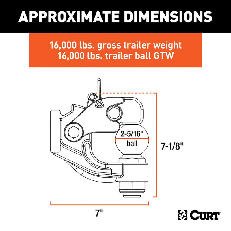 Load image into Gallery viewer, CURT 16000 lb. cap. 2.31 in. Ball and Pintle Hitch
