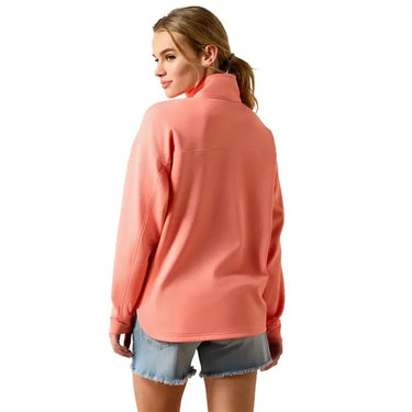 Ariat Breeze Logo 1/2 Zip Sweatshirt (Shell Pink) Size S