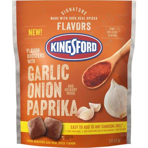 Load image into Gallery viewer, Kingsform Signature Flavors All Natural Garlic Onion Paprika Charcoal Briquettes 2 lb
