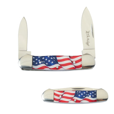 Master Cutlery Elk Ridge American Flag Folding Knife
