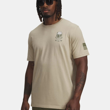 Under Armour Men's Freedom Military Skull Shirt (Desert Sand) Size L