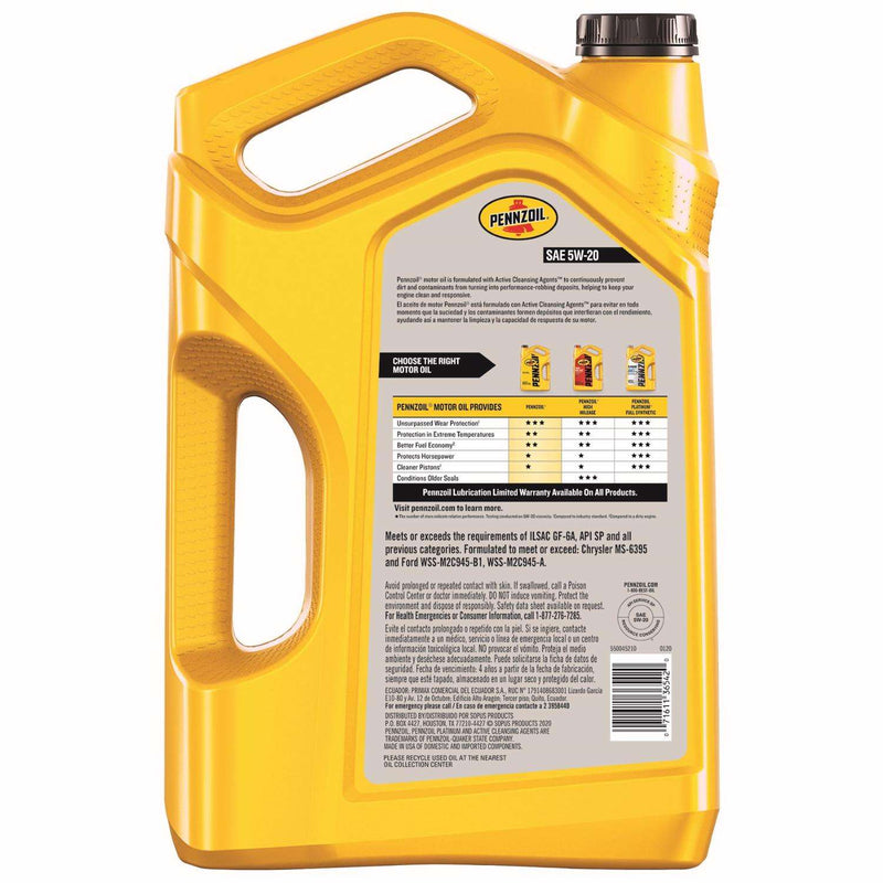 Load image into Gallery viewer, Pennzoil 5W-20 w-Cycle Synthetic Blend Motor Oil 5 Qt
