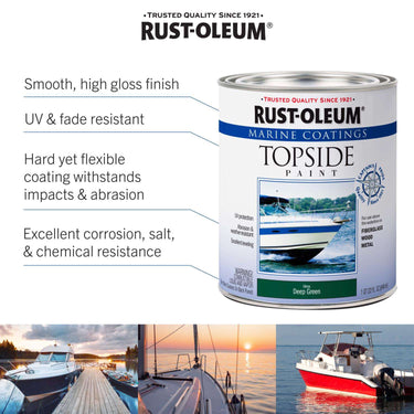 Rust-Oleum Marine Coatings Outdoor Gloss Battleship Gray Marine Topside Paint 1 qt