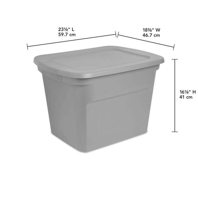 Load image into Gallery viewer, Sterilite 18 gal Gray Storage Tote 16-1/8 in. H X 23-1/2 in. W X 18-3/8 in. D Stackable
