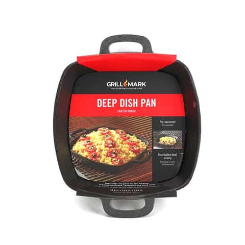 Grill Mark Cast Iron Deep Dish Pan 12.8