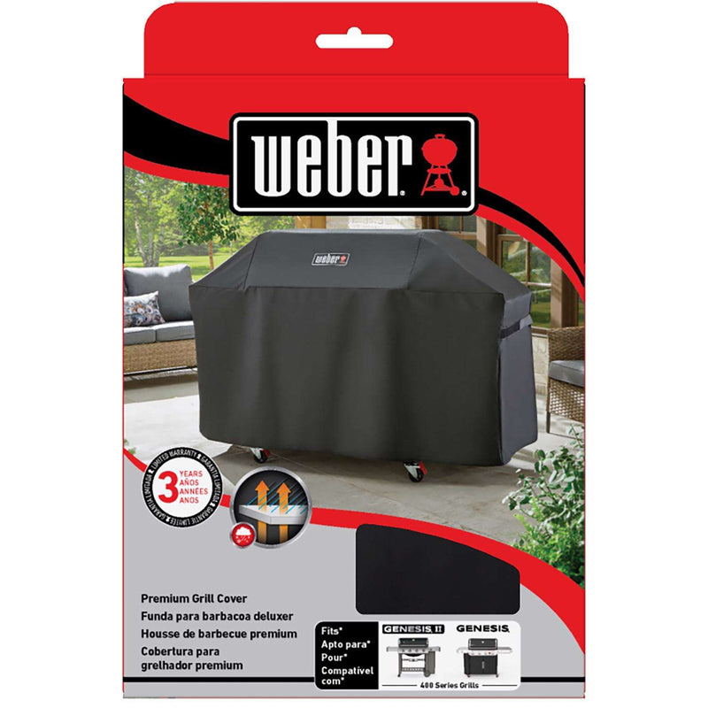 Load image into Gallery viewer, Weber Premium Genesis 400 and Genesis II 400 Series Black Grill Cover
