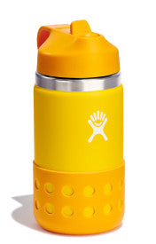 HYDRO FLASK 12 OZ KIDS WIDE MOUTH STRAW LID AND BOOT CANARY