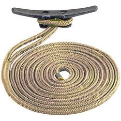 Double Braided Fender Line (1/4"x6') Gold/White