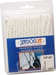 Twisted Nylon Fender Lines (1/4"x6') White