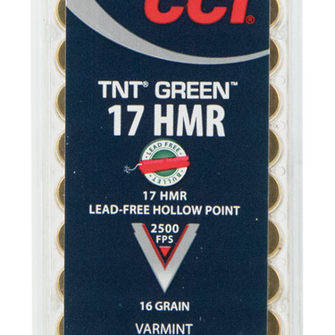 CCI Ammunition Varmint TNT Green Brass .17 HMR 16-Grain 50-Rounds HP
