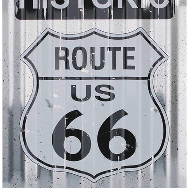 Historic Route 66 Corrugated Aluminum Sign